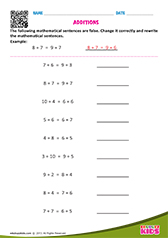 Addition Number Sentences