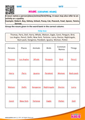 Grouping Nouns