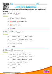 Solve by using Ones Tens and Hundreds