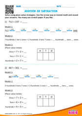 Solve Using Place Value Strategies