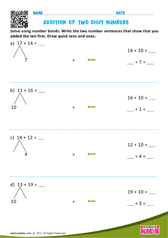 Addition of two digit numbers