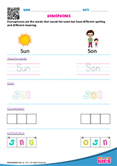 Trace and Color - Homophones