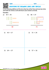 Additions by drawing lines and circles