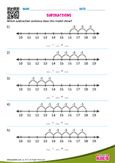 Subtraction Sentences With in 18 Using Number Lines