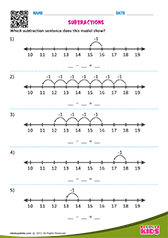 Subtraction Sentences With in 18 Using Number Lines