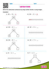 Subtractions Number Sentences Up To 10