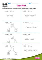 Subtractions Number Sentences Up To 10