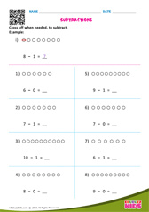 Subtraction Sentences Upto 10