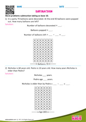 Subtraction Taking As Base 10