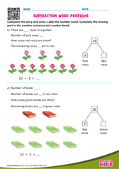 Subtraction Word Problems One Digit Number