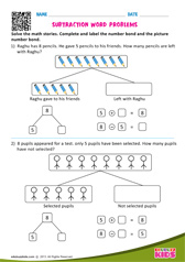 Subtraction Word Problems One Digit Number