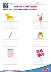 Trace and Write Beginning Sound - J